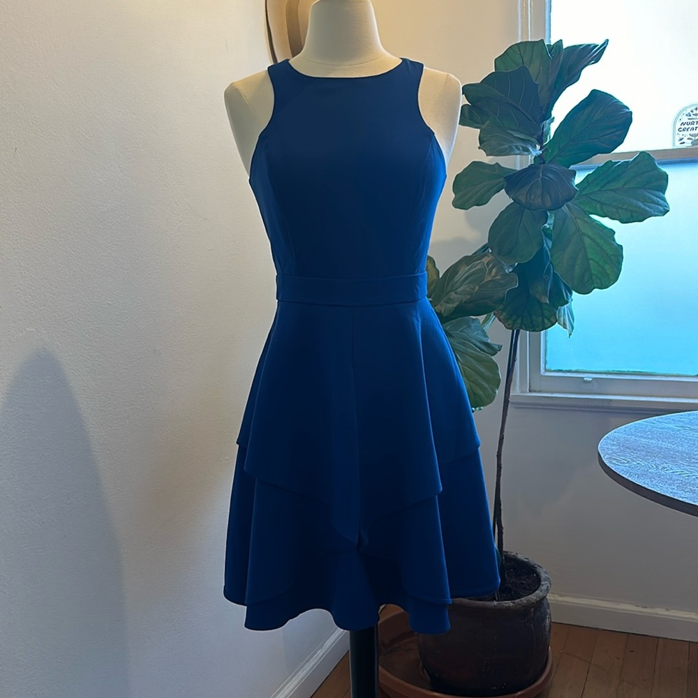 Adelyn Rae royal blue halter dress